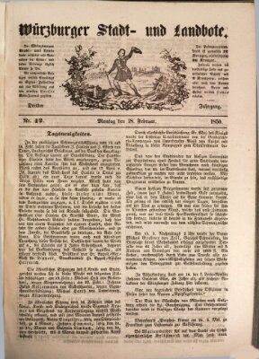 Würzburger Stadt- und Landbote Montag 18. Februar 1850