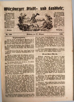 Würzburger Stadt- und Landbote Mittwoch 27. Februar 1850