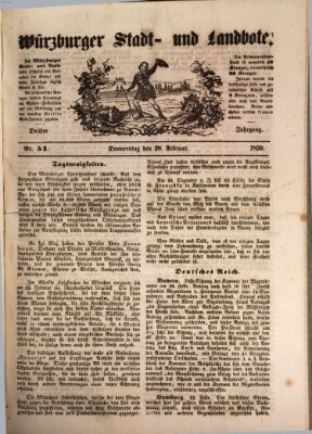 Würzburger Stadt- und Landbote Donnerstag 28. Februar 1850