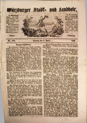 Würzburger Stadt- und Landbote Dienstag 2. April 1850