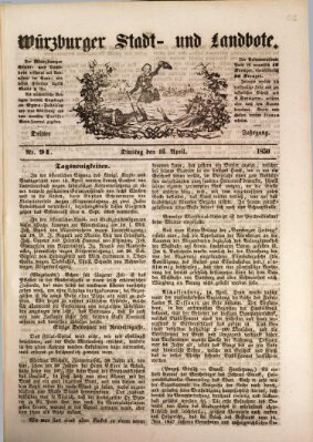 Würzburger Stadt- und Landbote Dienstag 16. April 1850