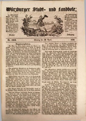 Würzburger Stadt- und Landbote Montag 29. April 1850