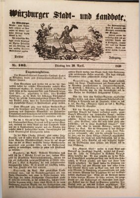 Würzburger Stadt- und Landbote Dienstag 30. April 1850