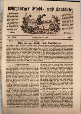 Würzburger Stadt- und Landbote Dienstag 25. Juni 1850