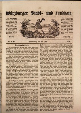 Würzburger Stadt- und Landbote Donnerstag 27. Juni 1850