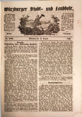 Würzburger Stadt- und Landbote Mittwoch 14. August 1850