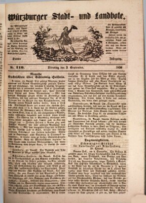 Würzburger Stadt- und Landbote Dienstag 3. September 1850