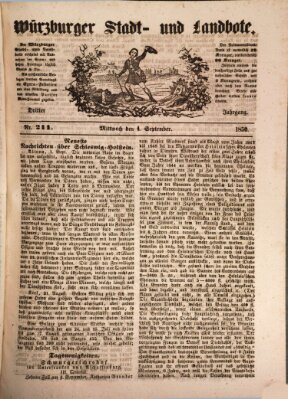 Würzburger Stadt- und Landbote Mittwoch 4. September 1850