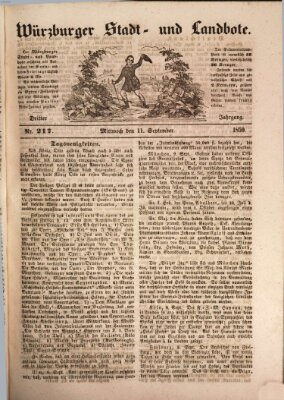 Würzburger Stadt- und Landbote Mittwoch 11. September 1850