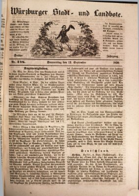 Würzburger Stadt- und Landbote Donnerstag 12. September 1850