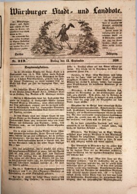 Würzburger Stadt- und Landbote Freitag 13. September 1850