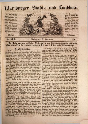 Würzburger Stadt- und Landbote Freitag 13. September 1850