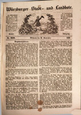 Würzburger Stadt- und Landbote Mittwoch 25. September 1850