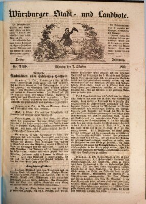 Würzburger Stadt- und Landbote Montag 7. Oktober 1850