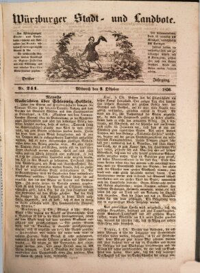 Würzburger Stadt- und Landbote Mittwoch 9. Oktober 1850