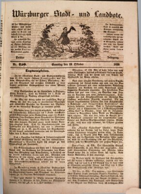 Würzburger Stadt- und Landbote Samstag 19. Oktober 1850