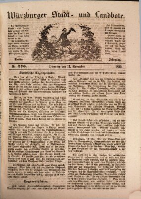 Würzburger Stadt- und Landbote Dienstag 12. November 1850