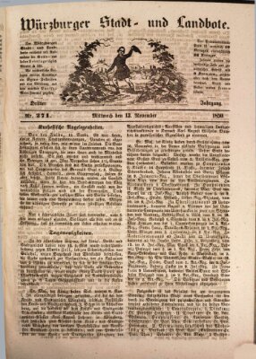 Würzburger Stadt- und Landbote Mittwoch 13. November 1850