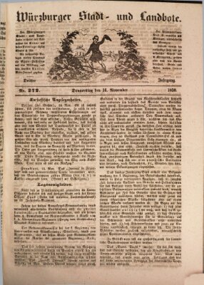 Würzburger Stadt- und Landbote Donnerstag 14. November 1850