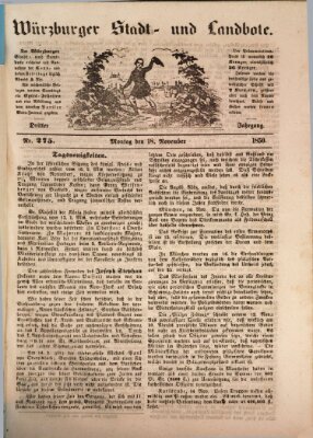 Würzburger Stadt- und Landbote Montag 18. November 1850