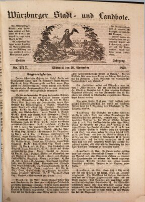Würzburger Stadt- und Landbote Mittwoch 20. November 1850
