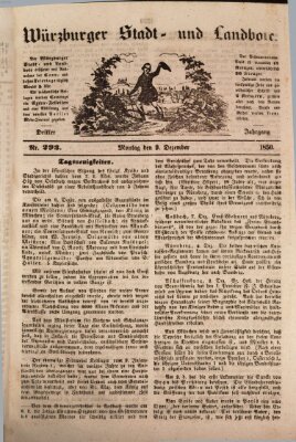 Würzburger Stadt- und Landbote Montag 9. Dezember 1850