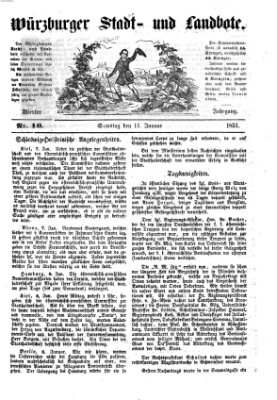 Würzburger Stadt- und Landbote Samstag 11. Januar 1851