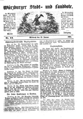 Würzburger Stadt- und Landbote Mittwoch 15. Januar 1851