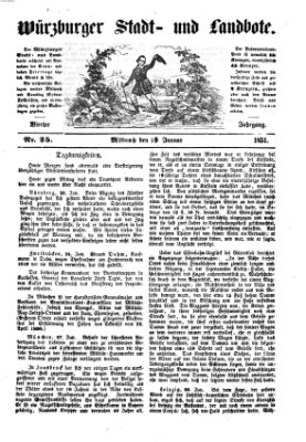 Würzburger Stadt- und Landbote Mittwoch 29. Januar 1851