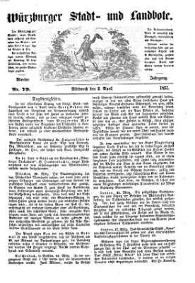 Würzburger Stadt- und Landbote Mittwoch 2. April 1851