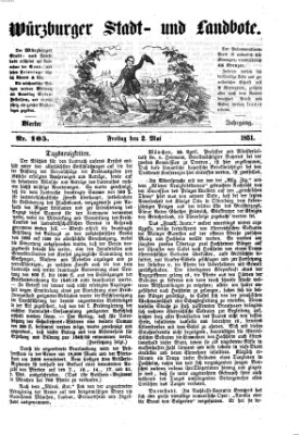 Würzburger Stadt- und Landbote Freitag 2. Mai 1851