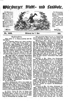 Würzburger Stadt- und Landbote Mittwoch 7. Mai 1851