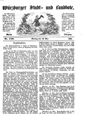 Würzburger Stadt- und Landbote Montag 19. Mai 1851