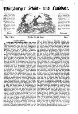 Würzburger Stadt- und Landbote Montag 30. Juni 1851