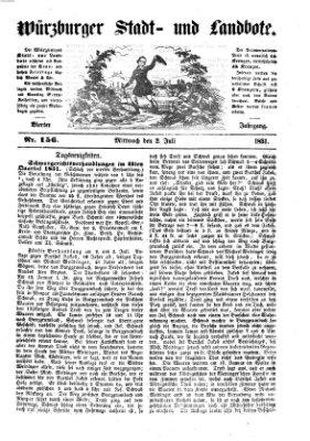 Würzburger Stadt- und Landbote Mittwoch 2. Juli 1851