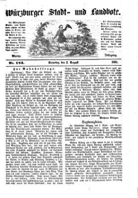 Würzburger Stadt- und Landbote Samstag 2. August 1851