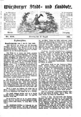 Würzburger Stadt- und Landbote Dienstag 12. August 1851