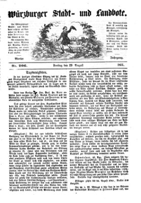 Würzburger Stadt- und Landbote Freitag 29. August 1851