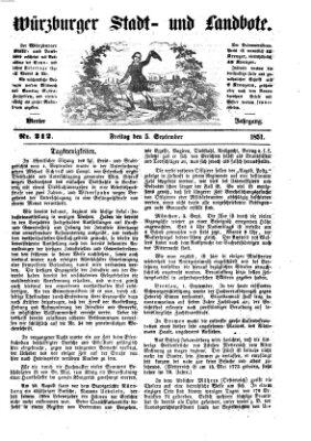 Würzburger Stadt- und Landbote Freitag 5. September 1851