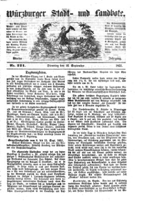 Würzburger Stadt- und Landbote Dienstag 16. September 1851