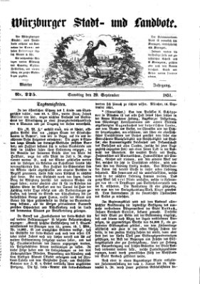 Würzburger Stadt- und Landbote Samstag 20. September 1851