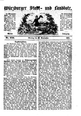 Würzburger Stadt- und Landbote Montag 22. September 1851