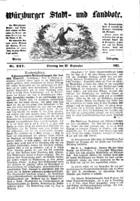 Würzburger Stadt- und Landbote Dienstag 23. September 1851