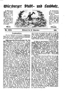 Würzburger Stadt- und Landbote Mittwoch 24. September 1851