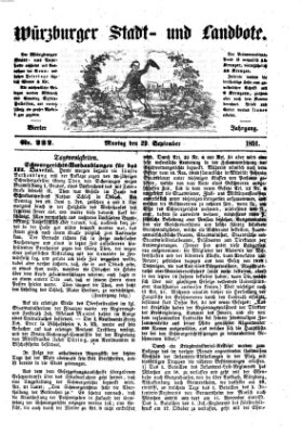 Würzburger Stadt- und Landbote Montag 29. September 1851