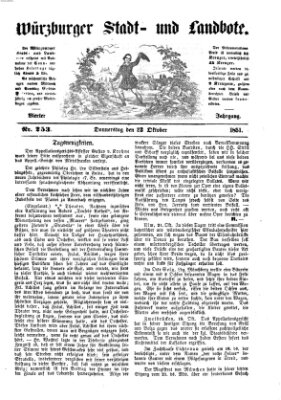 Würzburger Stadt- und Landbote Donnerstag 23. Oktober 1851