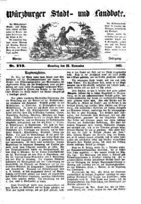 Würzburger Stadt- und Landbote Samstag 22. November 1851