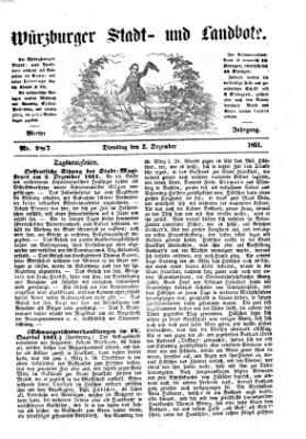 Würzburger Stadt- und Landbote Dienstag 2. Dezember 1851