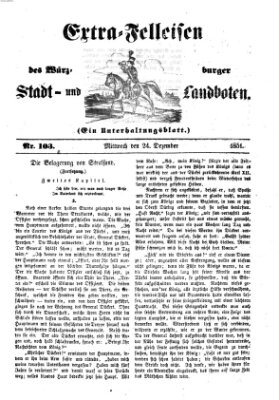 Würzburger Stadt- und Landbote Mittwoch 24. Dezember 1851