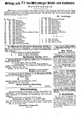 Würzburger Stadt- und Landbote Sonntag 25. Januar 1852